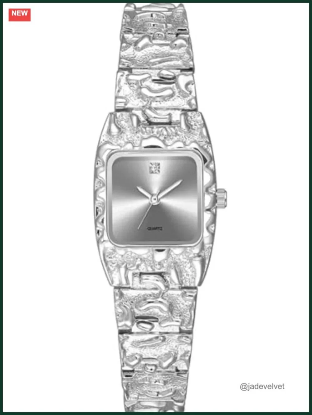 Vintage Women's Gold Bracelet Watch Square Quartz Dress Wristwatch Textured Band